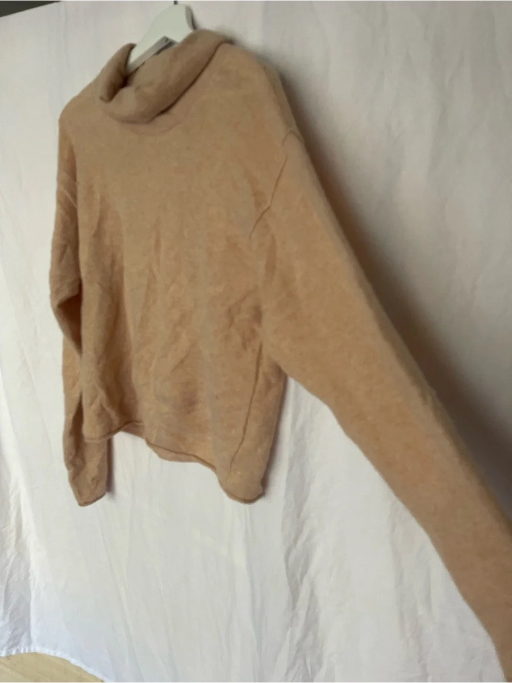 Free People Cashmere Cowl Neck Sweater Soft Cropped Pullover Size S Boho Chic